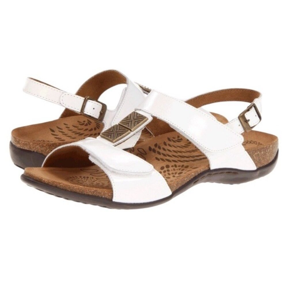 *Dr. Weil Sandra Comfort Sandal Womens Size 7 White Leather Ortho Heel Hook Loop